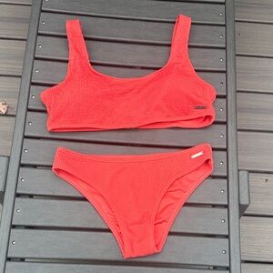 ZYIA coral Textured Bikini Set XXL top -Large bottom
